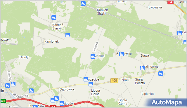 mapa Siedlec gmina Izbicko, Siedlec gmina Izbicko na mapie Targeo