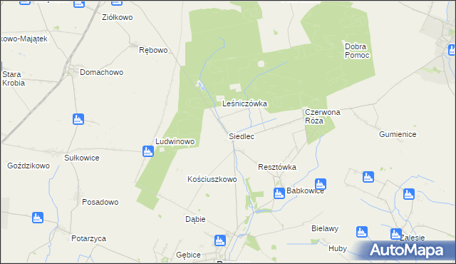 mapa Siedlec gmina Pępowo, Siedlec gmina Pępowo na mapie Targeo