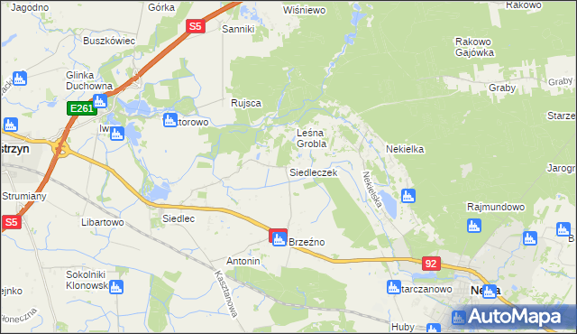 mapa Siedleczek, Siedleczek na mapie Targeo