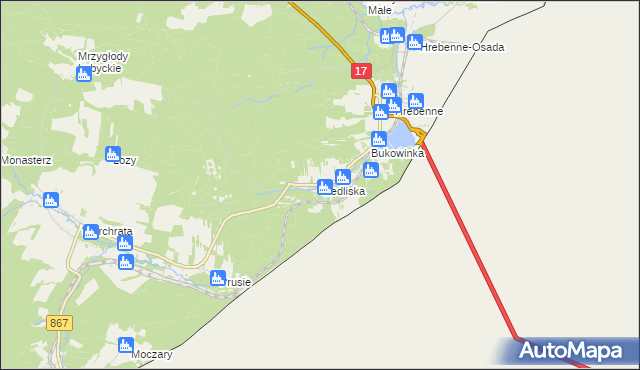mapa Siedliska gmina Lubycza Królewska, Siedliska gmina Lubycza Królewska na mapie Targeo