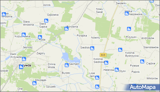 mapa Siedliska gmina Wojcieszków, Siedliska gmina Wojcieszków na mapie Targeo