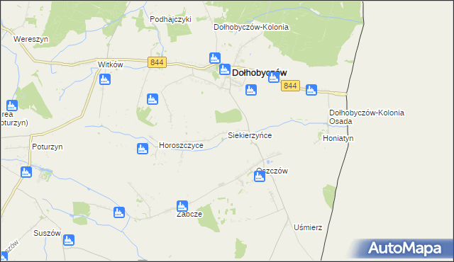 mapa Siekierzyńce, Siekierzyńce na mapie Targeo