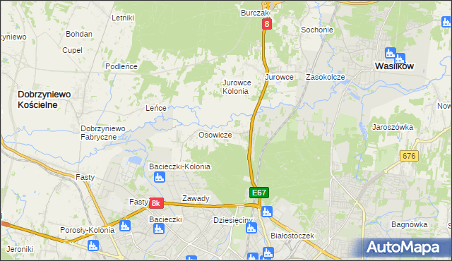 mapa Sielachowskie, Sielachowskie na mapie Targeo