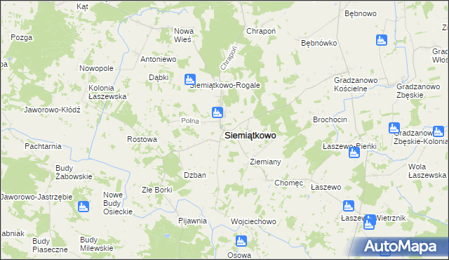 mapa Siemiątkowo powiat żuromiński, Siemiątkowo powiat żuromiński na mapie Targeo