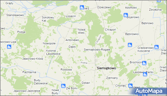 mapa Siemiątkowo-Rogale, Siemiątkowo-Rogale na mapie Targeo