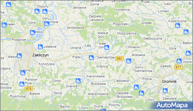 mapa Siemiechów gmina Gromnik, Siemiechów gmina Gromnik na mapie Targeo