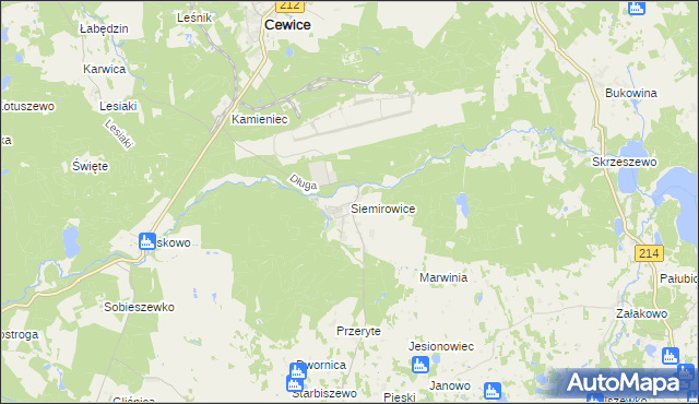 mapa Siemirowice, Siemirowice na mapie Targeo