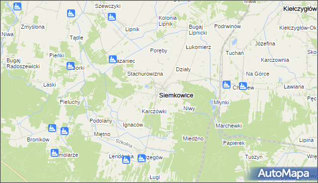 mapa Siemkowice, Siemkowice na mapie Targeo