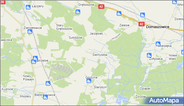 mapa Siemysłów, Siemysłów na mapie Targeo