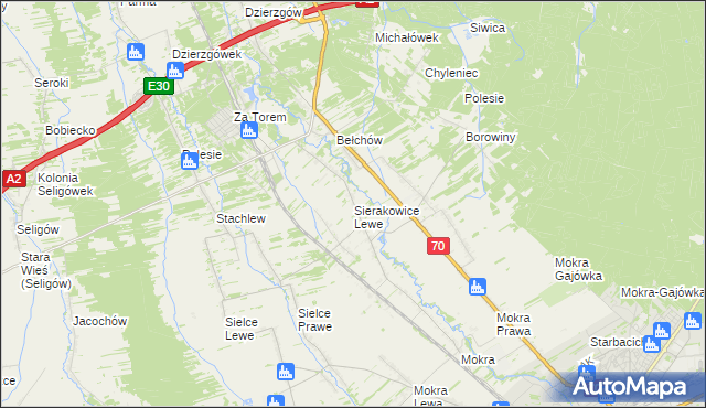 mapa Sierakowice Lewe, Sierakowice Lewe na mapie Targeo