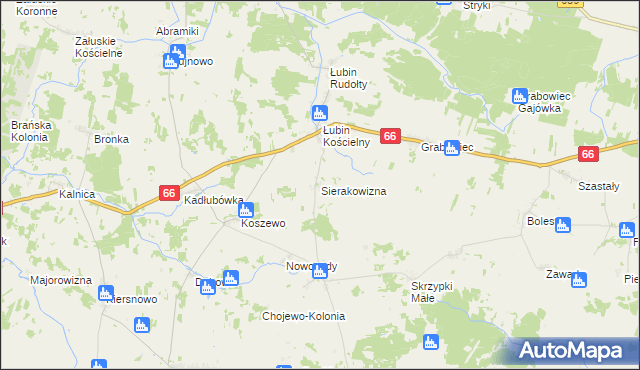 mapa Sierakowizna, Sierakowizna na mapie Targeo