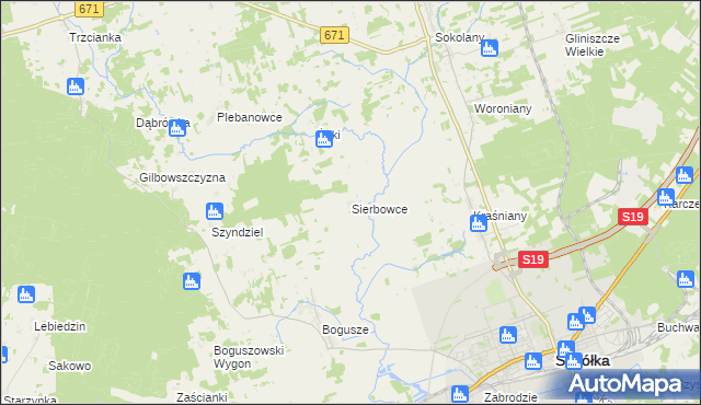 mapa Sierbowce, Sierbowce na mapie Targeo