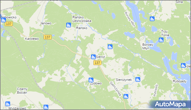 mapa Siercz, Siercz na mapie Targeo