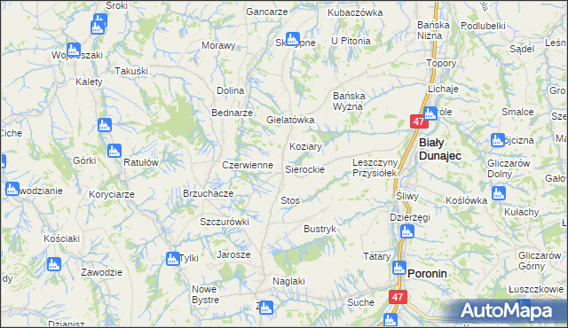 mapa Sierockie, Sierockie na mapie Targeo