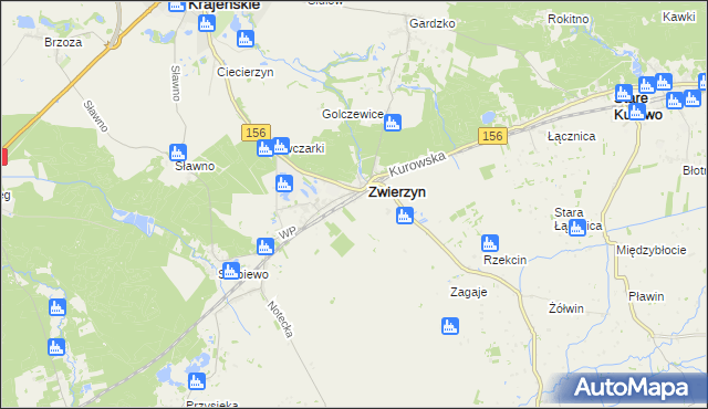 mapa Sierosławice gmina Zwierzyn, Sierosławice gmina Zwierzyn na mapie Targeo