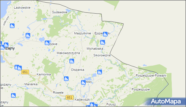 mapa Sikorowizna, Sikorowizna na mapie Targeo