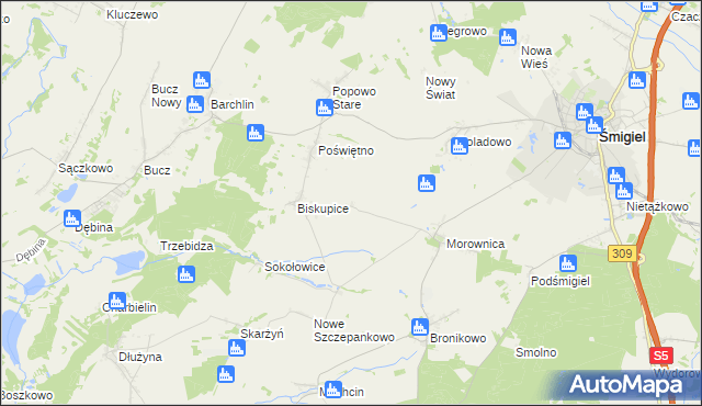 mapa Sikorzyn gmina Śmigiel, Sikorzyn gmina Śmigiel na mapie Targeo