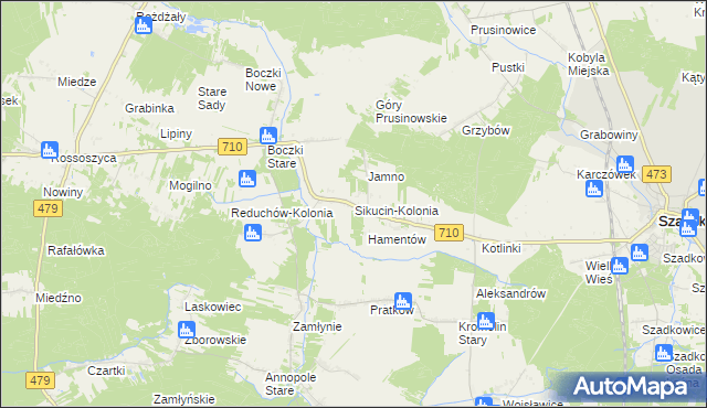 mapa Sikucin-Kolonia, Sikucin-Kolonia na mapie Targeo