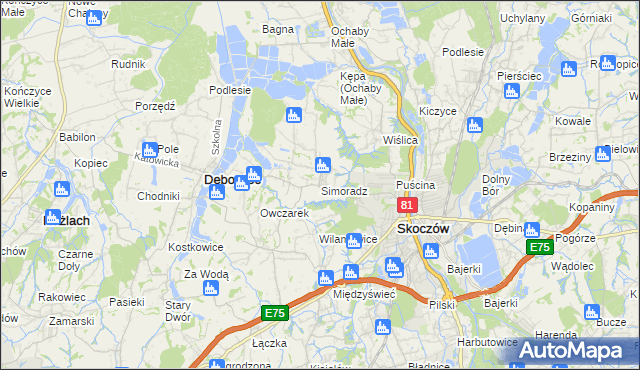 mapa Simoradz, Simoradz na mapie Targeo