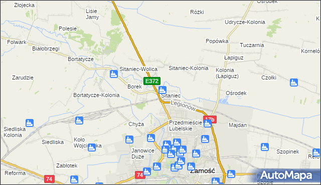 mapa Sitaniec, Sitaniec na mapie Targeo