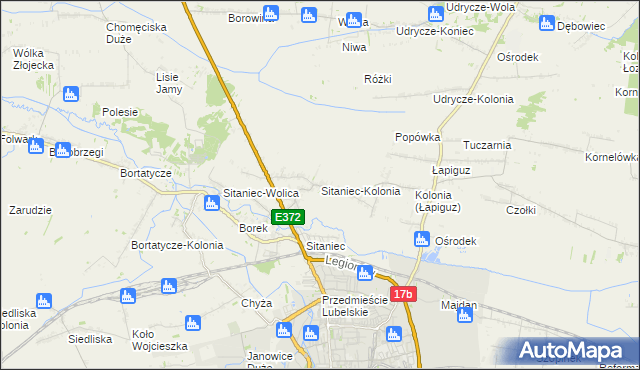 mapa Sitaniec-Kolonia, Sitaniec-Kolonia na mapie Targeo