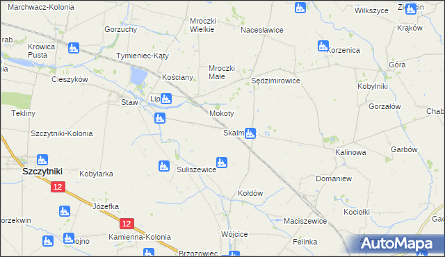 mapa Skalmierz, Skalmierz na mapie Targeo