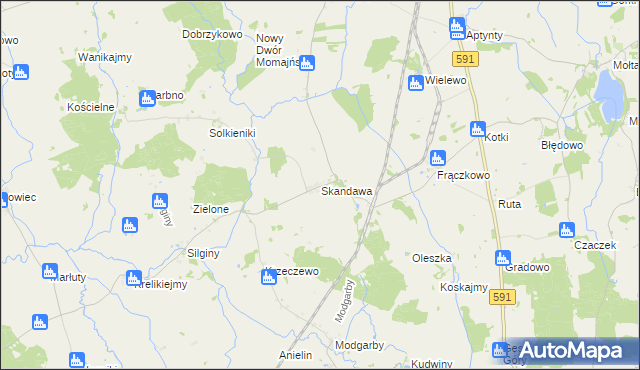 mapa Skandawa, Skandawa na mapie Targeo