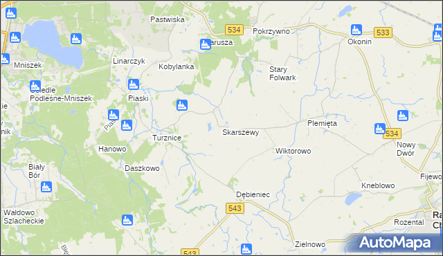 mapa Skarszewy gmina Grudziądz, Skarszewy gmina Grudziądz na mapie Targeo