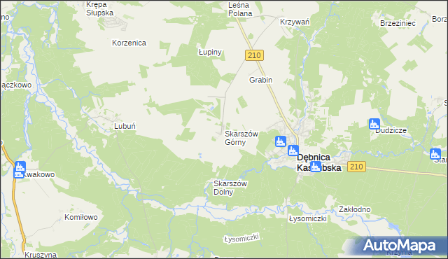 mapa Skarszów Górny, Skarszów Górny na mapie Targeo