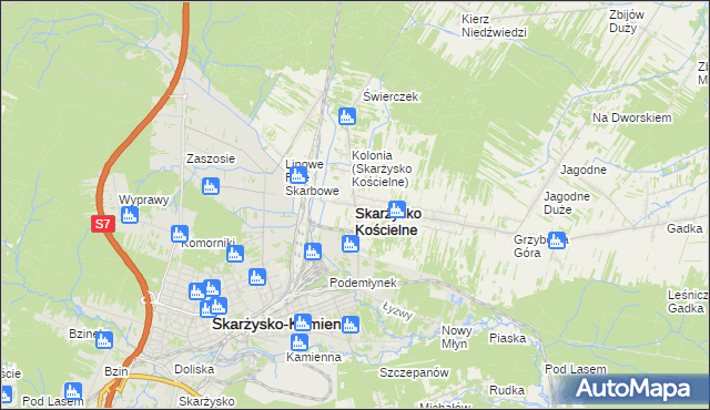 mapa Skarżysko Kościelne, Skarżysko Kościelne na mapie Targeo