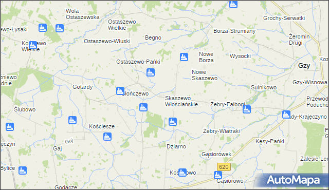 mapa Skaszewo Włościańskie, Skaszewo Włościańskie na mapie Targeo