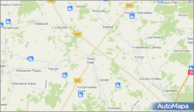 mapa Skiwy Duże, Skiwy Duże na mapie Targeo