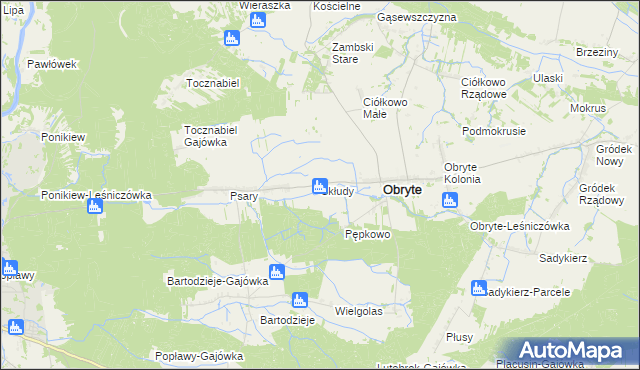 mapa Skłudy, Skłudy na mapie Targeo