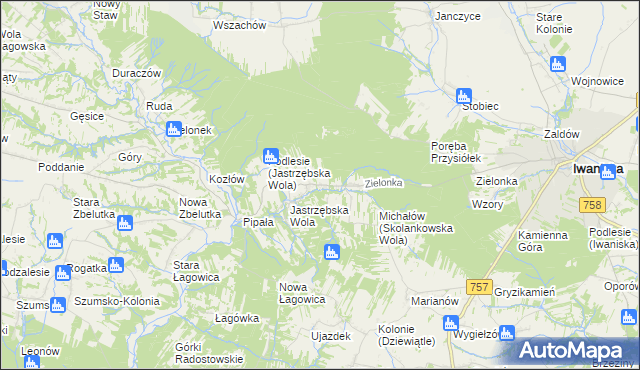 mapa Skolankowska Wola, Skolankowska Wola na mapie Targeo