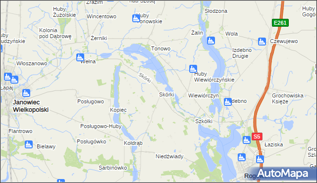 mapa Skórki, Skórki na mapie Targeo