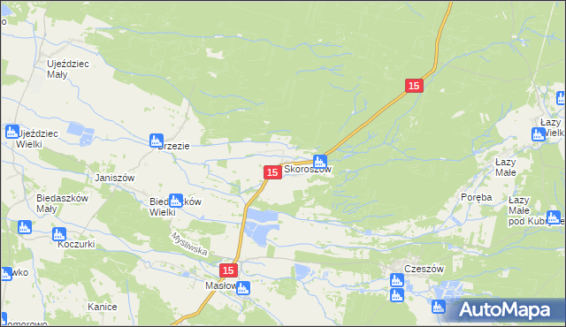 mapa Skoroszów gmina Trzebnica, Skoroszów gmina Trzebnica na mapie Targeo