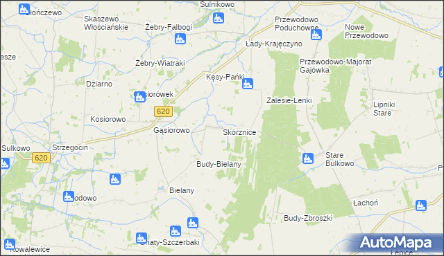 mapa Skórznice, Skórznice na mapie Targeo