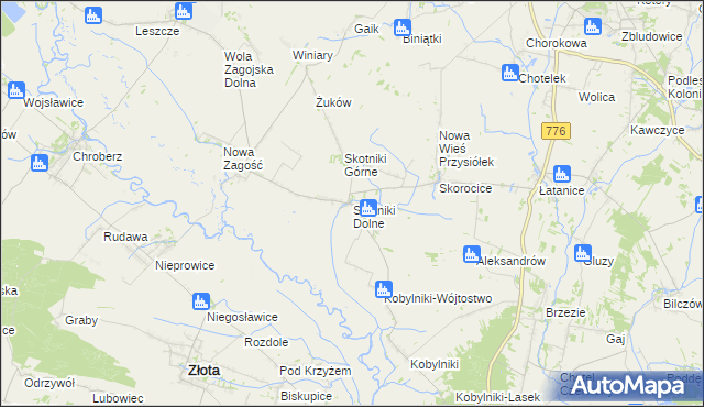 mapa Skotniki Dolne, Skotniki Dolne na mapie Targeo