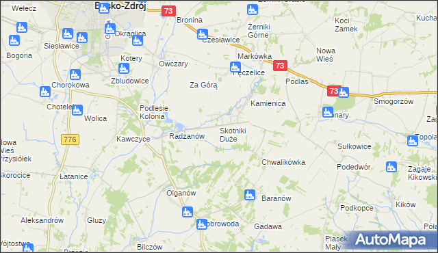 mapa Skotniki Duże, Skotniki Duże na mapie Targeo