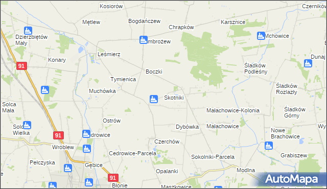 mapa Skotniki gmina Ozorków, Skotniki gmina Ozorków na mapie Targeo