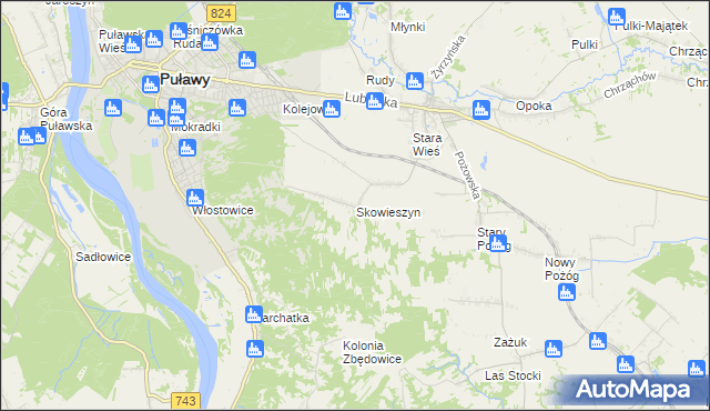 mapa Skowieszyn, Skowieszyn na mapie Targeo