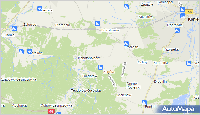 mapa Skrajniwa, Skrajniwa na mapie Targeo