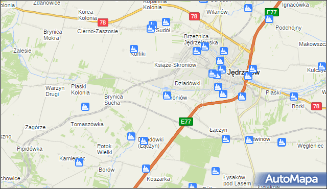 mapa Skroniów, Skroniów na mapie Targeo