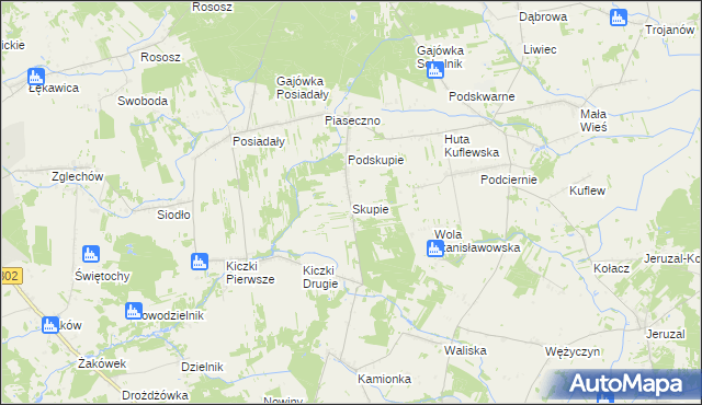 mapa Skupie gmina Cegłów, Skupie gmina Cegłów na mapie Targeo