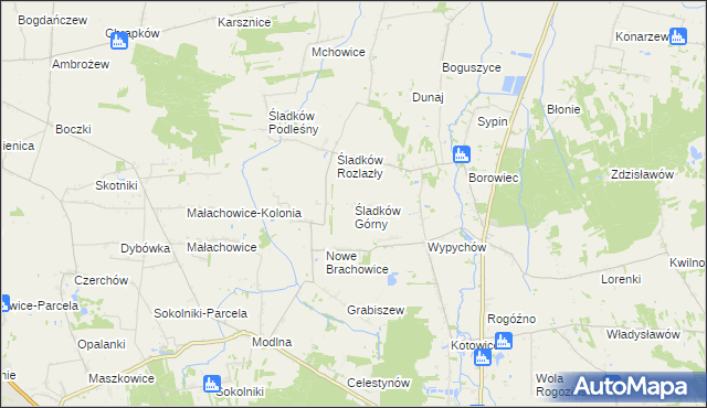 mapa Śladków Górny, Śladków Górny na mapie Targeo