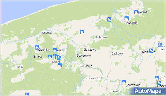 mapa Słajszewo, Słajszewo na mapie Targeo