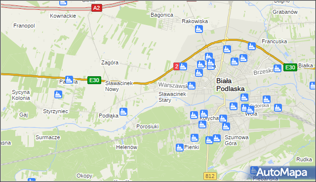 mapa Sławacinek Stary, Sławacinek Stary na mapie Targeo