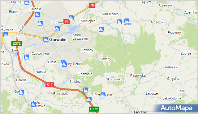 mapa Sławiny, Sławiny na mapie Targeo