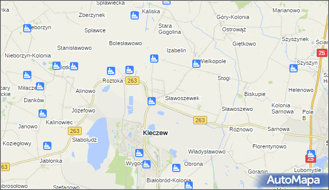 mapa Sławoszewek, Sławoszewek na mapie Targeo