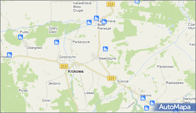 mapa Sławoszyno, Sławoszyno na mapie Targeo